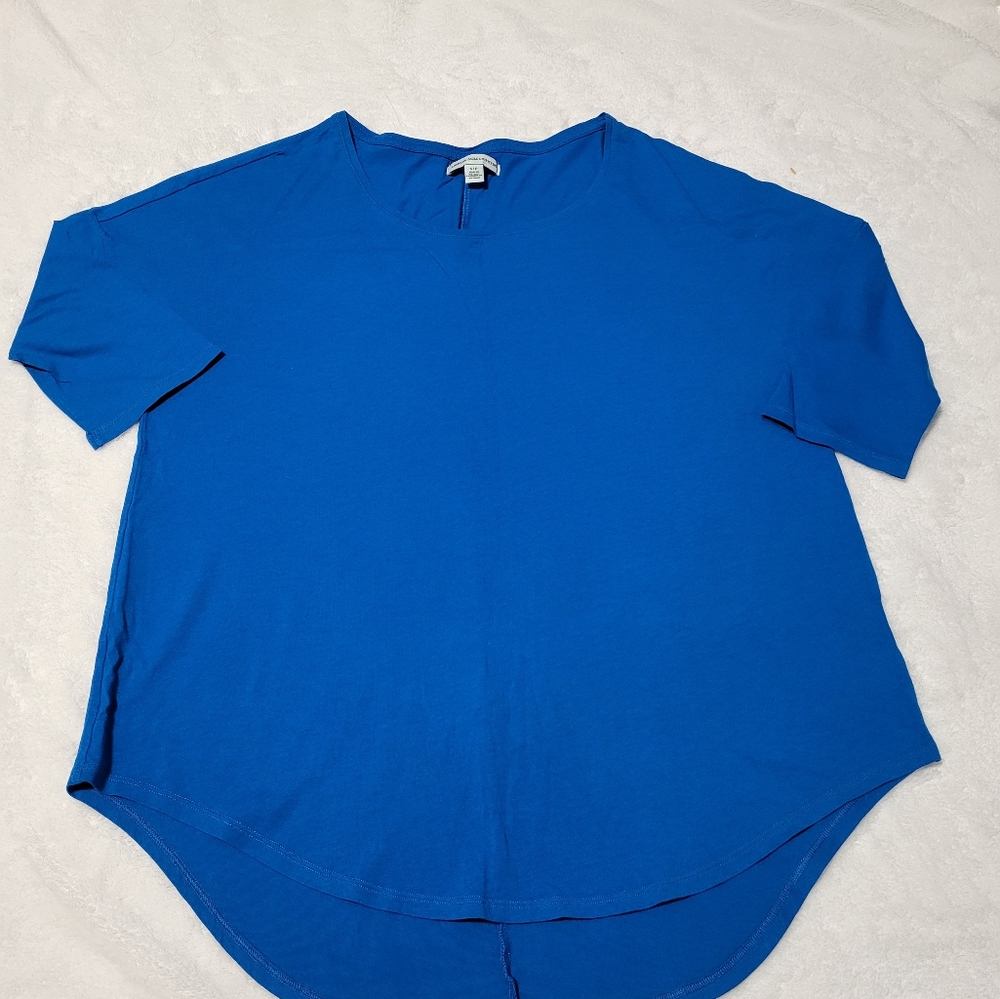 American Eagle Heather Blue Women's Top 2/3 Sleeve Size Small Regular.
